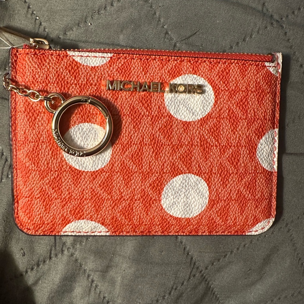 NWT Michael Kors Polka Dot Card Holder